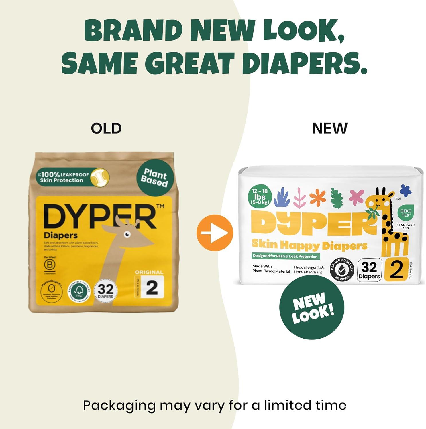 image:imageDYPER Baby Diapers Size 3 28 Count Plant Based Disposable Diapers for Day and Overnight Premium Leak Protection SkinFriendly Comfort with Soft Size 3 Diapers 1628 lbsSize 2 32 Diapers