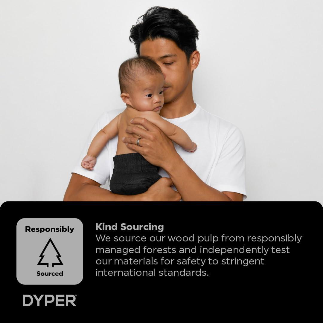 image:imageDYPER Charcoal Enhanced Diapers Baby Diapers from PlantBased amp Honest Materials Day amp Overnight Diapers Disposable Diapers for Sensitive Skin Size 1 60 CountSize 3