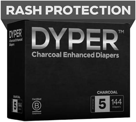 image:imageDYPER Charcoal Enhanced Diapers Baby Diapers from PlantBased amp Honest Materials Day amp Overnight Diapers Disposable Diapers for Sensitive Skin Size 1 60 CountSize 5