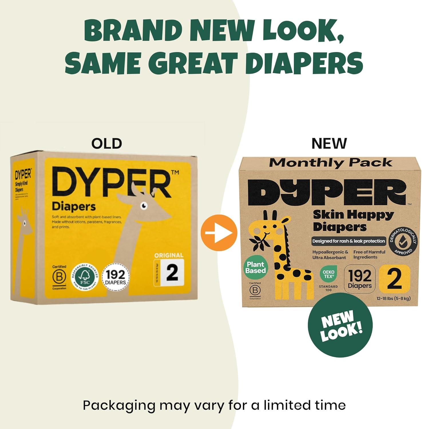 image:imageDYPER Monthly Pack Baby Diapers Size 6 35 lbs 168 Count LeakProof amp Plant Based Hypoallergenic and Ultra Absorbent Size 6 Diapers for Day and Overnight Skin Protection Packaging May VarySize 2 192 Diapers