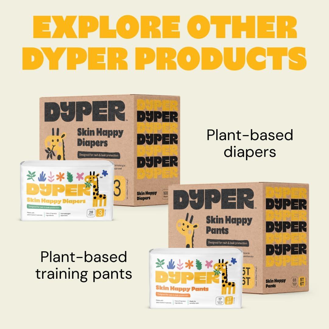 image:imageDYPER Monthly Pack Baby Diapers Size 6 35 lbs 168 Count LeakProof amp Plant Based Hypoallergenic and Ultra Absorbent Size 6 Diapers for Day and Overnight Skin Protection Packaging May VarySize 0 NB 204 Diapers