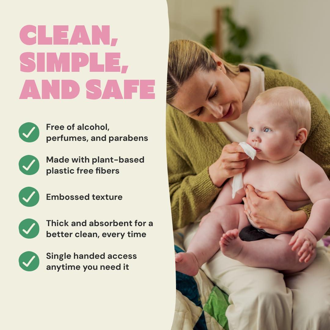 image:imageDYPER Newborn Sensitive Baby Wipes Unscented 224 Count 999 WaterBased PlantBased amp Hypoallergenic Gentle for Sensitive Skin PlasticFree MultiUse Wet Wipes Pack of 4 Packaging May Vary