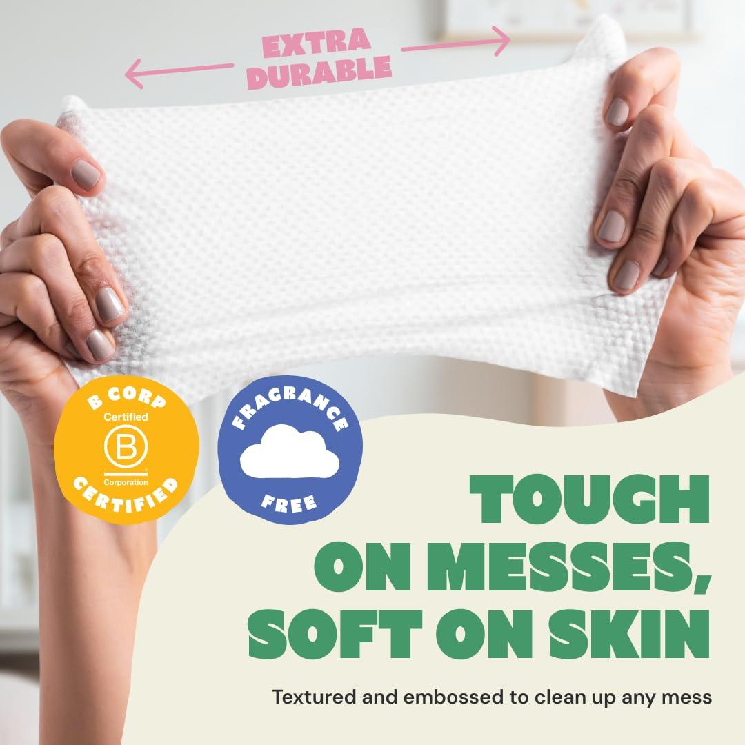 image:imageDYPER Newborn Sensitive Baby Wipes Unscented 224 Count 999 WaterBased PlantBased amp Hypoallergenic Gentle for Sensitive Skin PlasticFree MultiUse Wet Wipes Pack of 4 Packaging May Vary