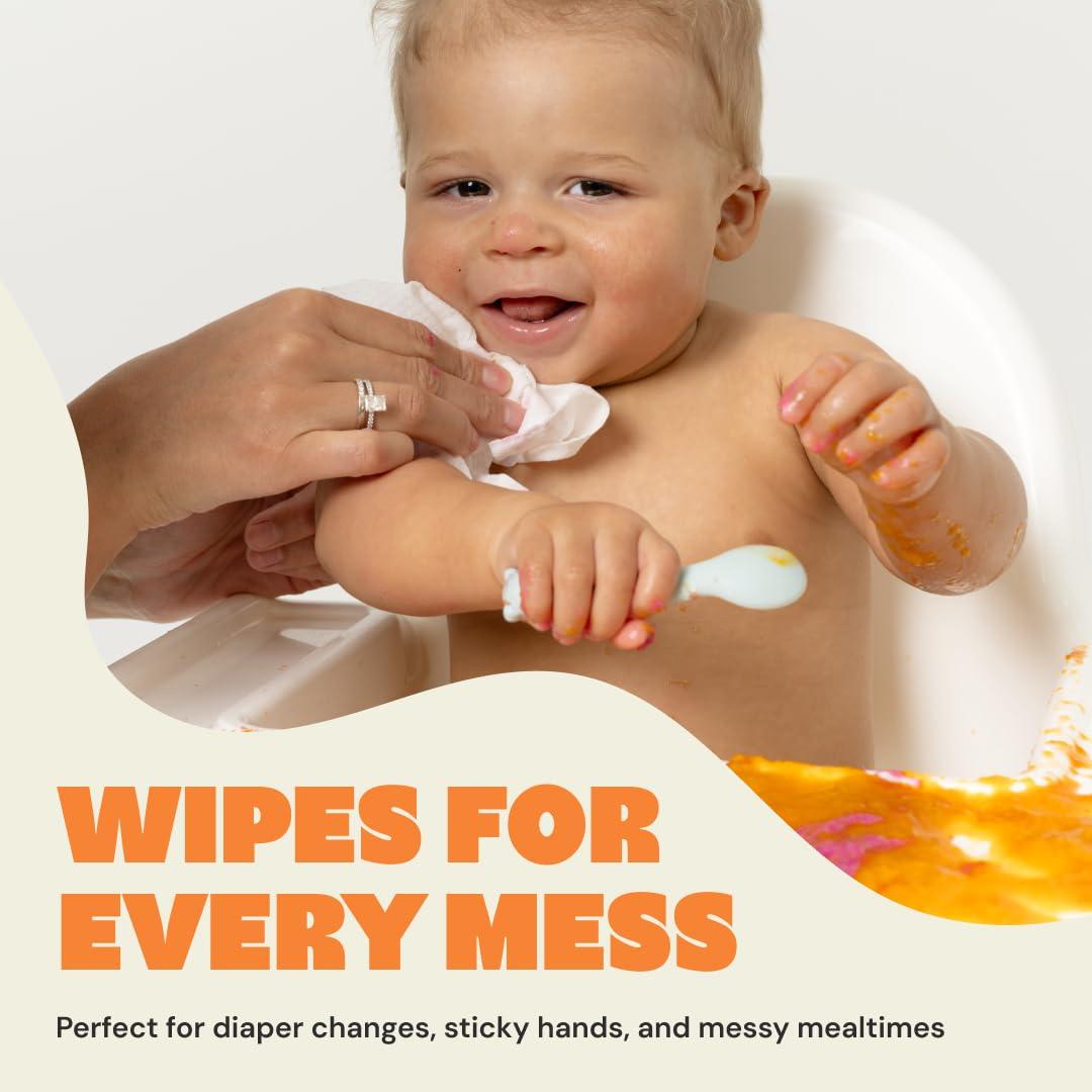 image:imageDYPER Newborn Sensitive Baby Wipes Unscented 224 Count 999 WaterBased PlantBased amp Hypoallergenic Gentle for Sensitive Skin PlasticFree MultiUse Wet Wipes Pack of 4 Packaging May Vary
