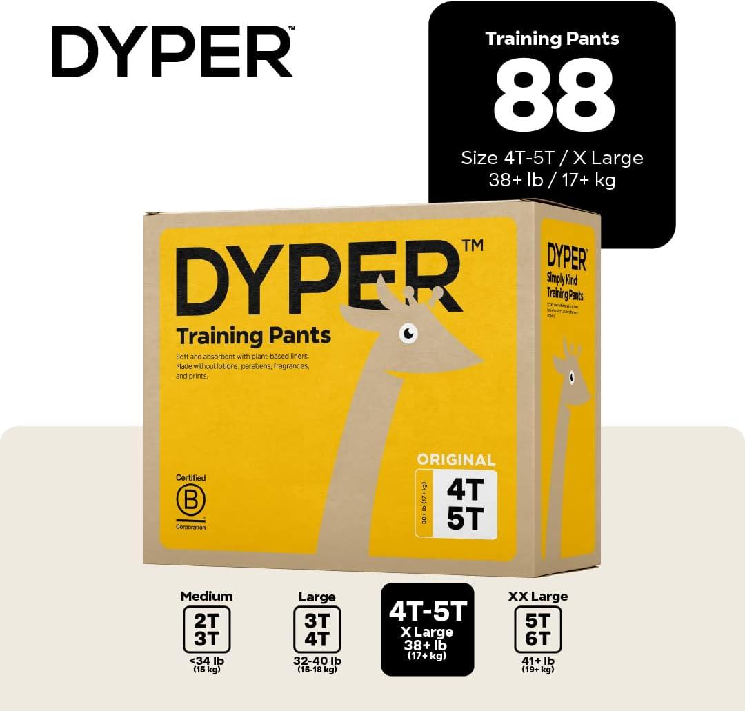 image:imageDYPER Toddler Training Pants 2T3T for Boys amp Girls Hypoallergenic Unscented PlantBased amp Perfect for Sensitive Skin Leakproof Potty Training Pants for Day amp Overnight ProtectionSize 4T5T
