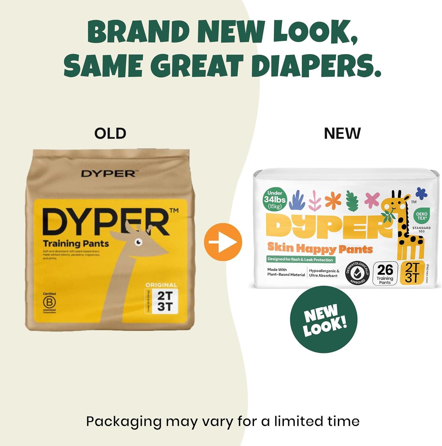 image:imageDYPER Toddler Training Pants 3T4T for Boys amp Girls Hypoallergenic Unscented PlantBased amp Perfect for Sensitive Skin Leakproof Potty Training Pants for Day amp Overnight Protection 24 CountSize 2T3T