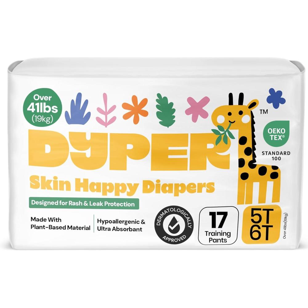 image:imageDYPER Toddler Training Pants 3T4T for Boys amp Girls Hypoallergenic Unscented PlantBased amp Perfect for Sensitive Skin Leakproof Potty Training Pants for Day amp Overnight Protection 24 CountSize 5T6T